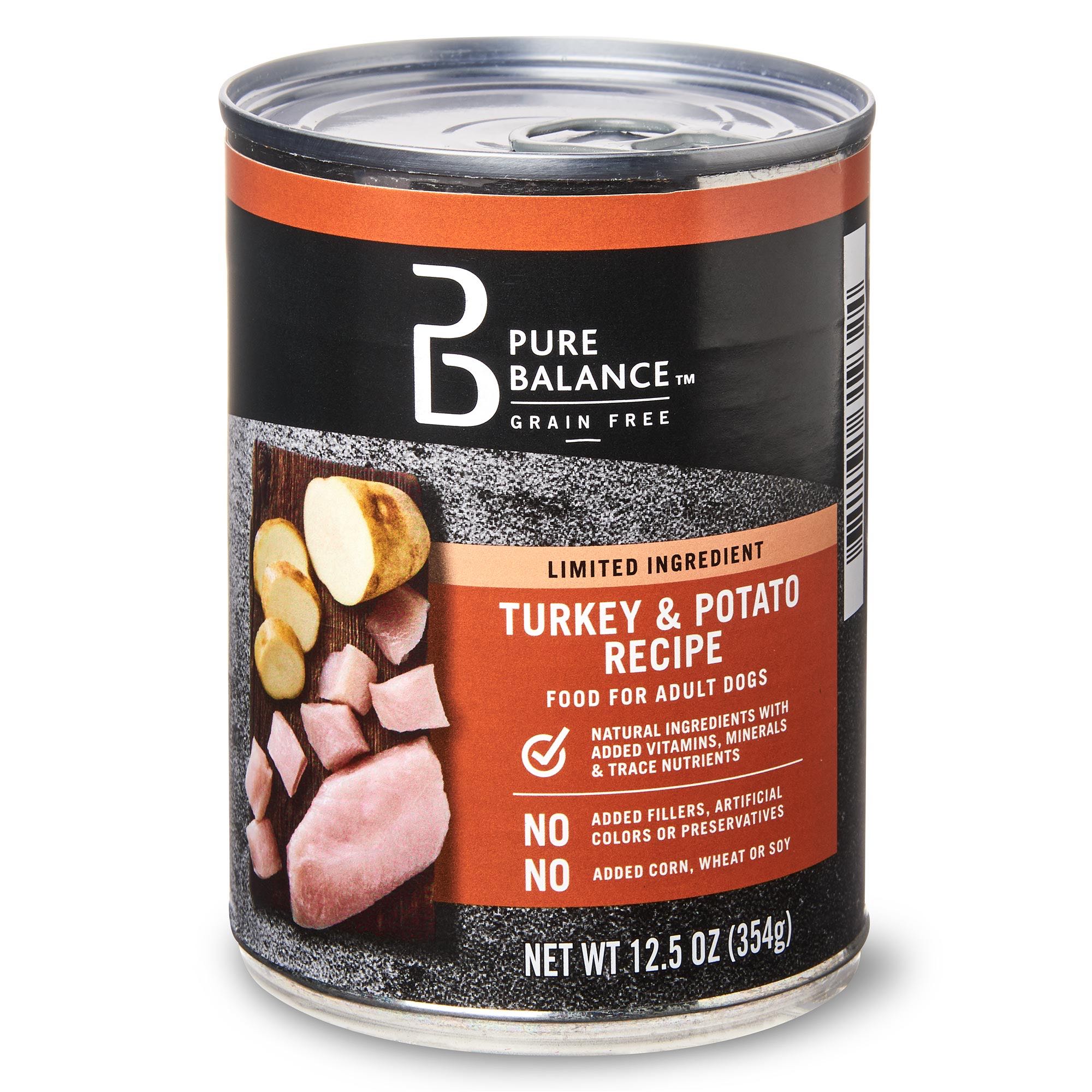 Pure Balance Limited Ingredient Wet Food for Dogs Turkey Potato Recipe 12.5 oz