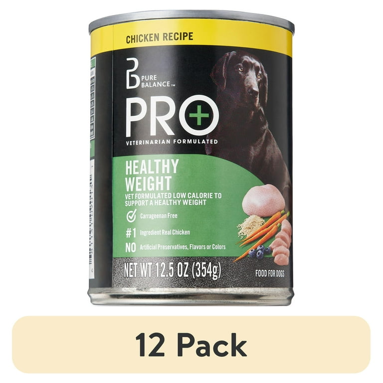 12 pack Pure Balance Pro Chicken Recipe Wet Dog Food for Healthy Weight 12.5 oz Can Walmart