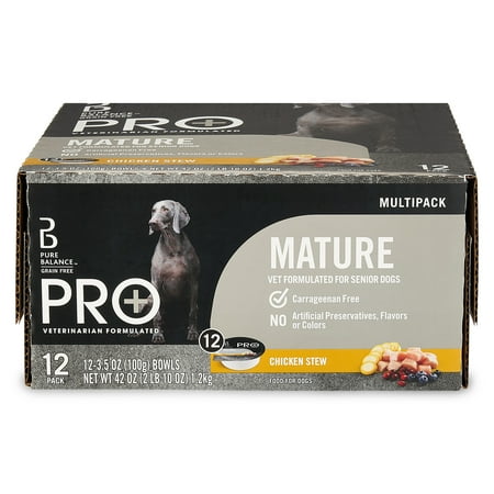 Pure Balance Pro+ Mature Wet Dog Food, 3.5 oz Cup, 12 Pack
