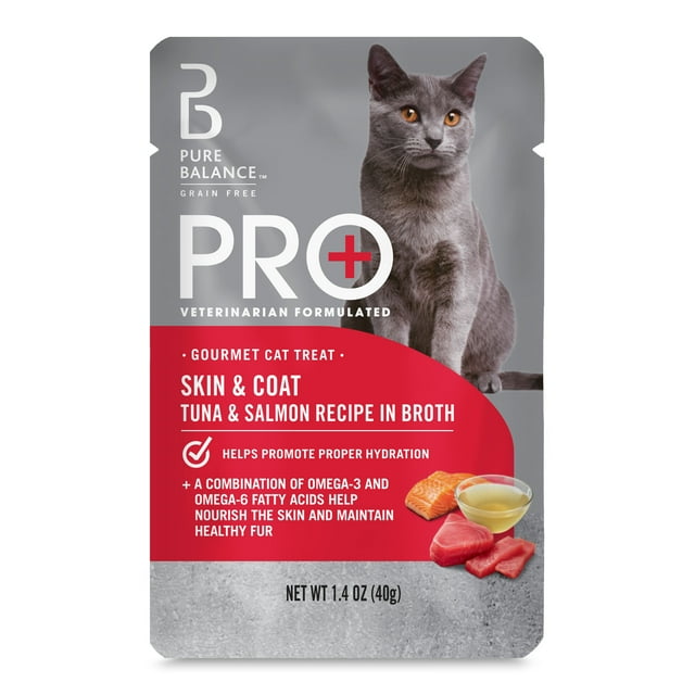Pure Balance Pro+ Gourmet Cat Treat Skin & Coat Tuna & Salmon Recipe in ...