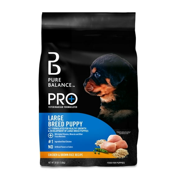 Pure Balance Pro+ Chicken & Brown Large Breed Puppy Recipe Dry Dog Food, 30 lb