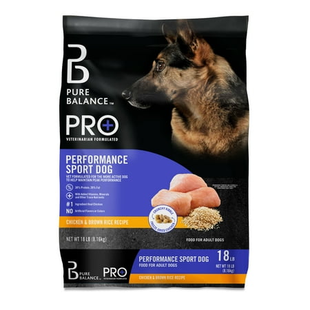 Pure Balance Pro+ Performance Sport Dog Chicken and Brown Rice Recipe, Dry Dog Food, 18 lb Bag