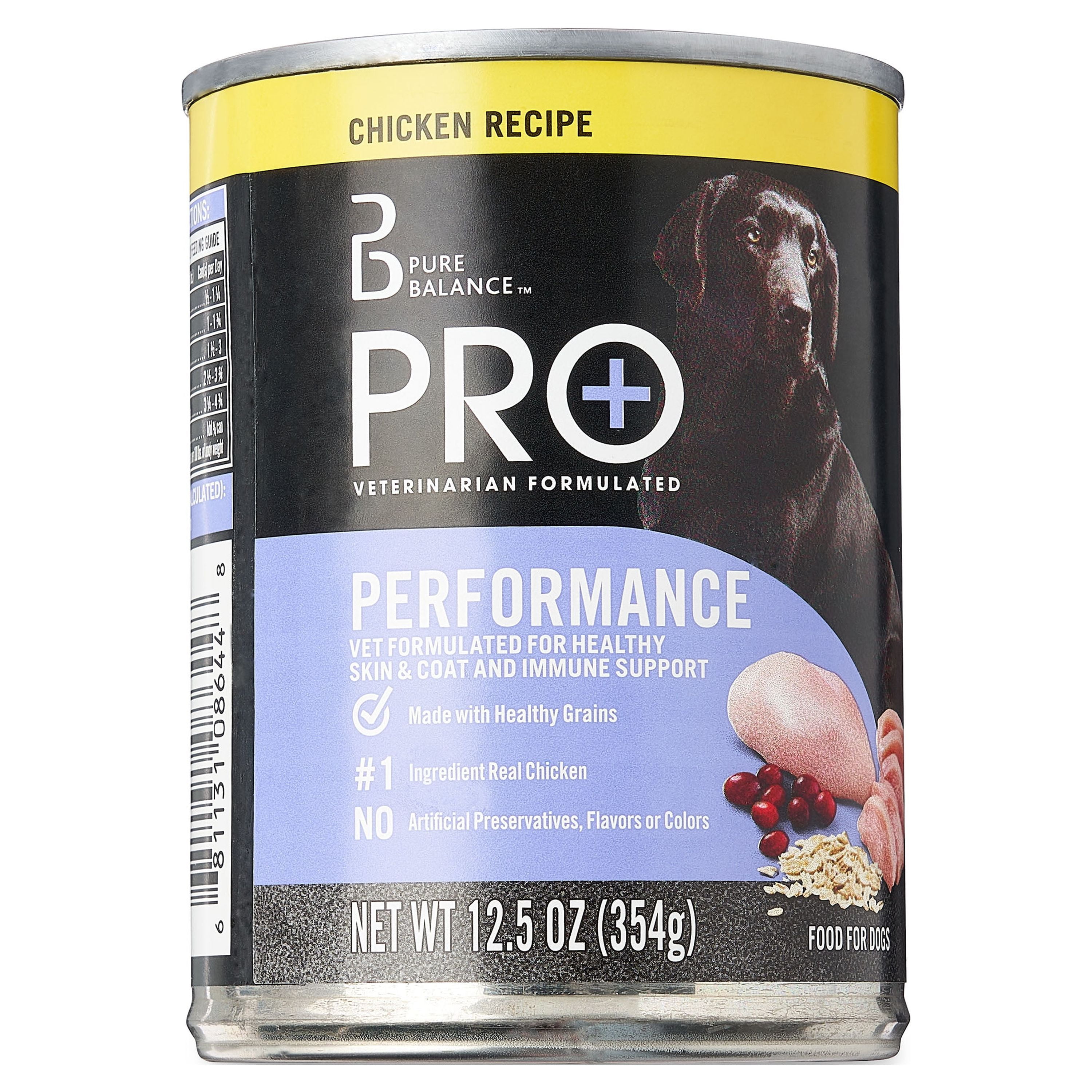 Pure Balance Pro+ Performance Wet Food for Dogs, Chicken Recipe, 12.5 oz 