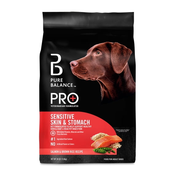 Pure Balance Pro+Sensitive Skin and Stomach Salmon & Rice Recipe Dry Dog Food, 30 lbs