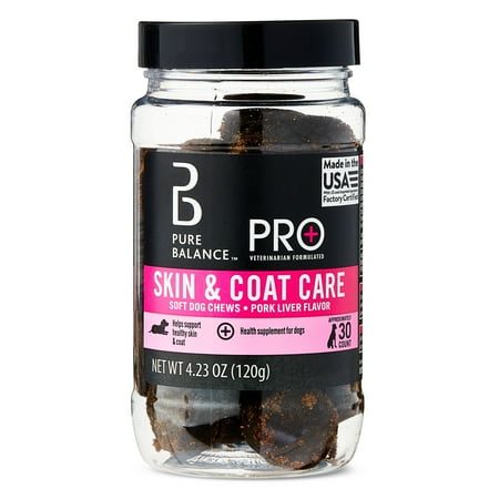 Pure Balance Pro+ Skin & Coat Care Dog Soft Chews, 4.23 oz, 30 Count