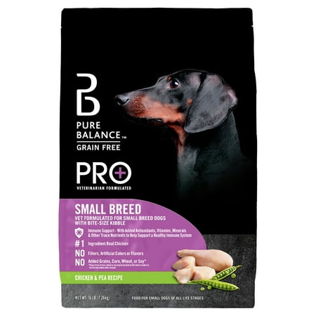 Pure Balance Pro+ Small Breed Chicken & Pea Recipe Dry Dog Food, 16 lbs