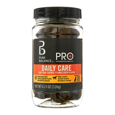 Pure Balance Pro+ Veterinarian Formulated Daily Care for Dogs, Pork Liver Flavor, 30 Count Soft Chews