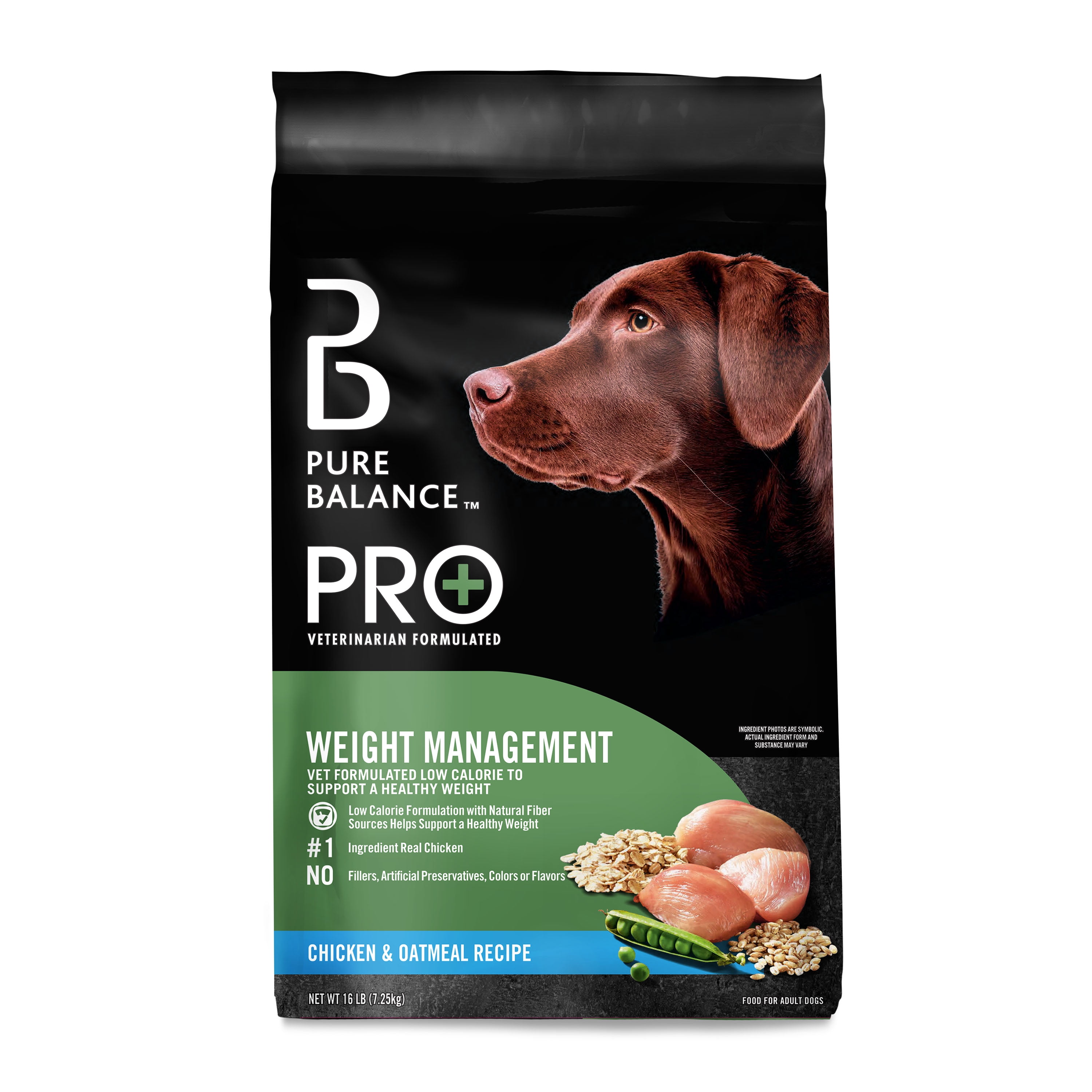 Pure Balance Pro+ Weight Management Chicken & Oatmeal Recipe Dry Dog Food, 16 lbs