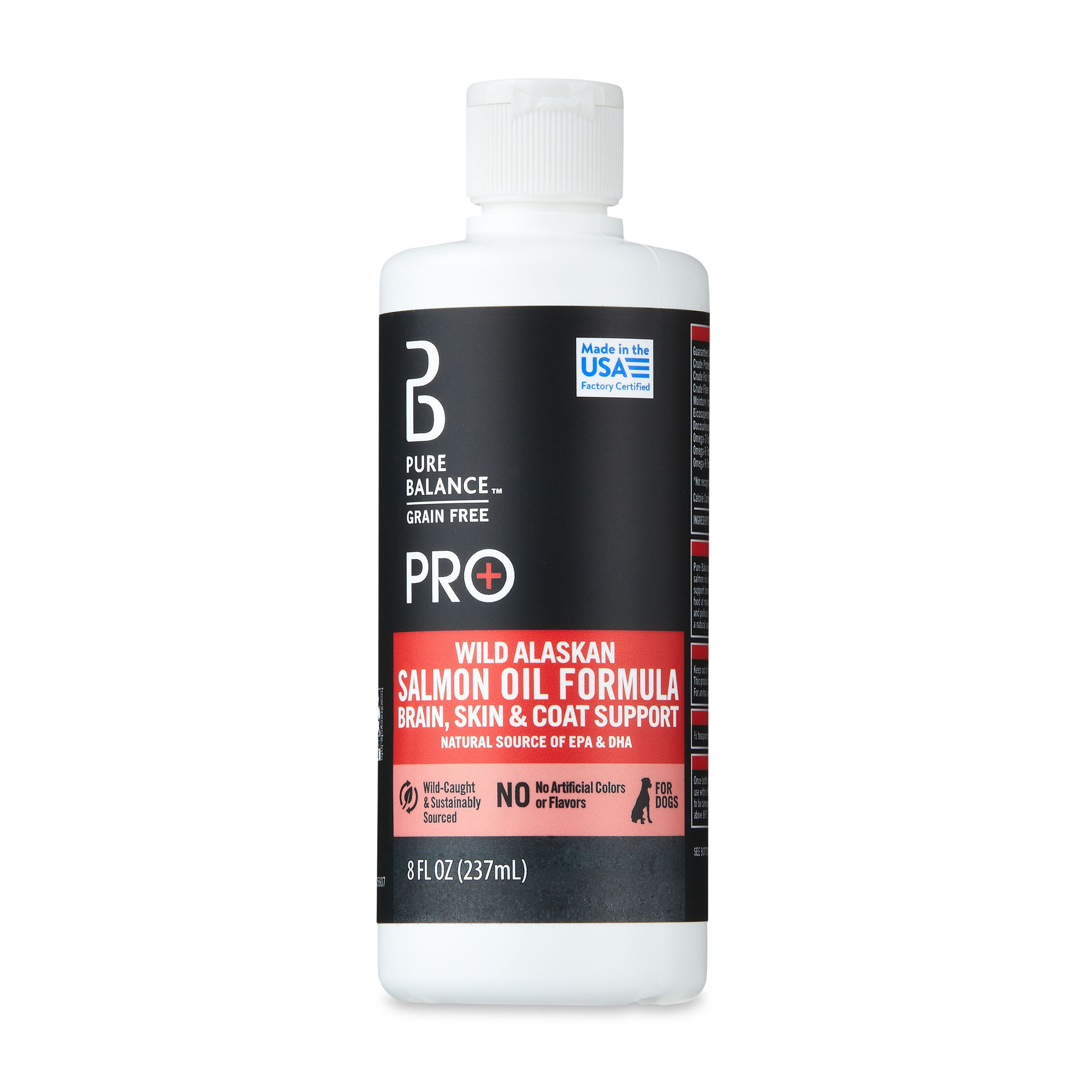 Pure Balance Pro+ Wild Alaskan Salmon Oil Formula, Brain, Skin & Coat Support for Dogs, EPA and DHA, 8 fl oz
