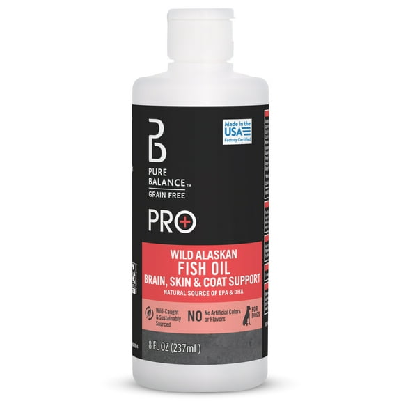 Pure Balance Pro+ Wild Caught Alaskan Fish Oil Supplement for Dogs, 8 fl oz