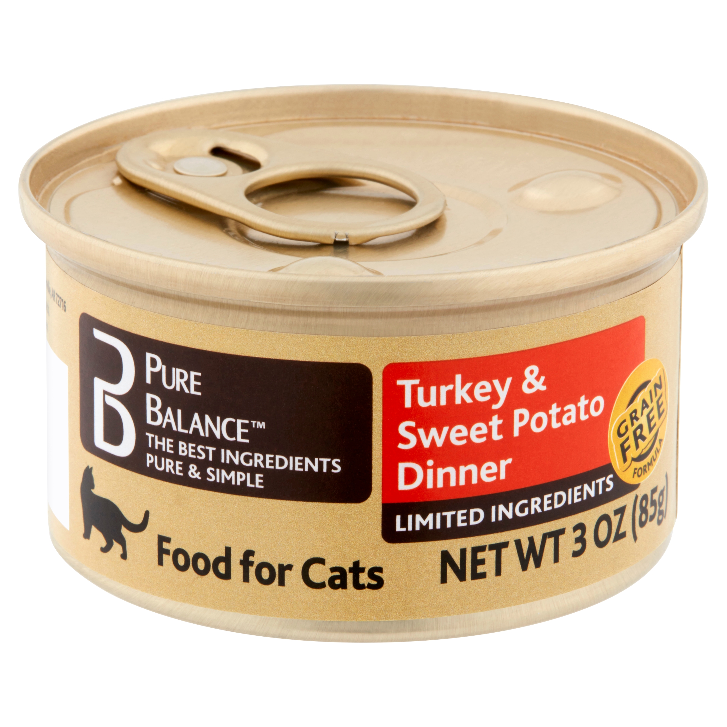 Pure Balance Turkey & Sweet Potato Dinner Pate Wet Cat Food, GF, 3 oz Can - image 1 of 9