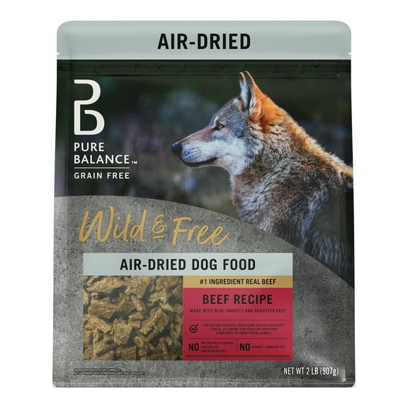 Pure Balance Wild & Free Air Dried Dog Food Beef Recipe, 2 lbs