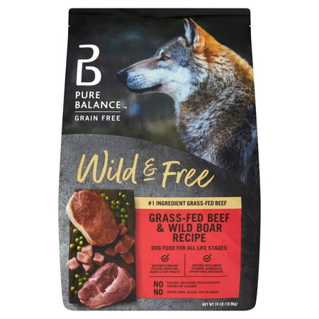 Pure Balance Wild & Free Beef & Wild Boar Recipe Dry Dog Food, Grain-Free, 24 lbs
