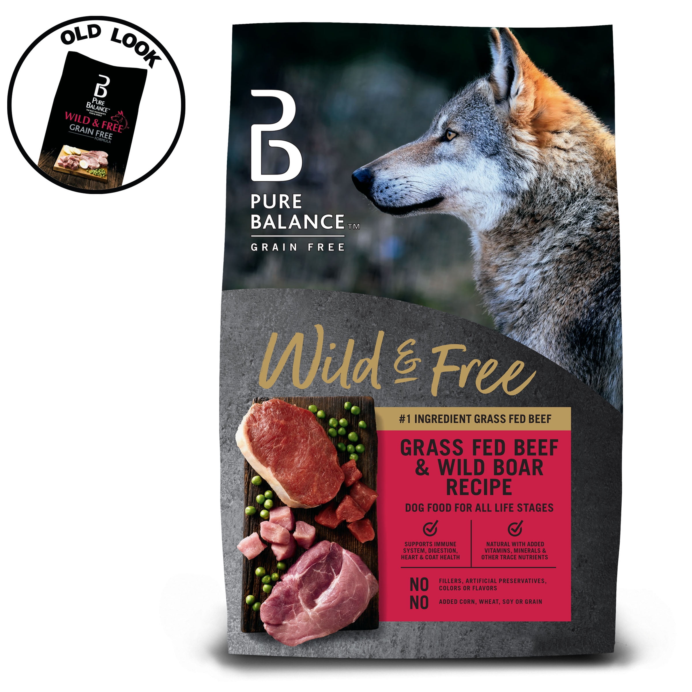 Pure Balance Wild & Free Beef & Wild Boar Recipe Dry Dog Food, Grain-Free, 24 lbs