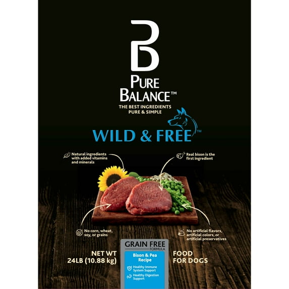 Pure Balance Wild & Free Bison & Pea Recipe Dog Food, 24lbs