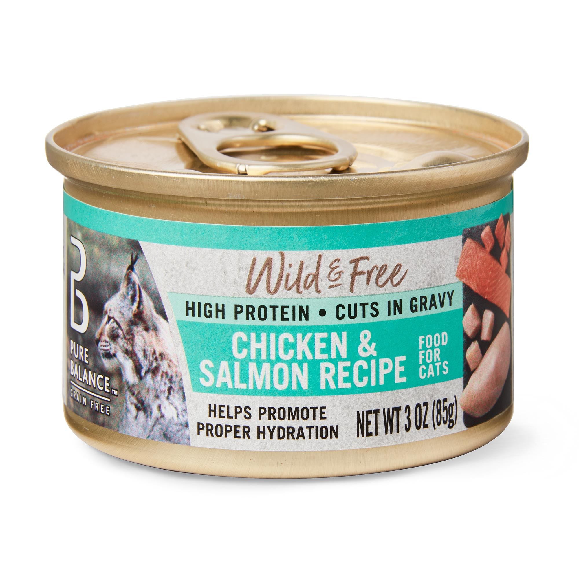 Pure Balance Brandclub Pure Balance Wild Free Chicken Salmon Recipe Cuts in Gravy Wet Cat Food 3 oz Can