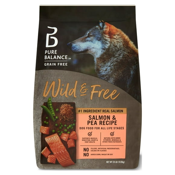 Pure Balance Wild & Free Salmon & Pea Recipe Dry Dog Food, Grain-Free, 24 lbs