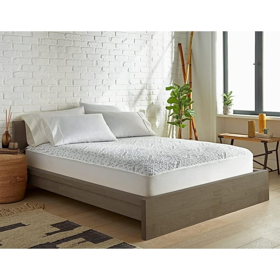 PURE BAMBOO Queen Viscose Derived from Bamboo Charcoal Fiber Mattress Protector - Waterproof Cover Protects Against Moisture, Spills, Stains - Breathable, Noiseless, Fits 16-inch Mattress (Queen)