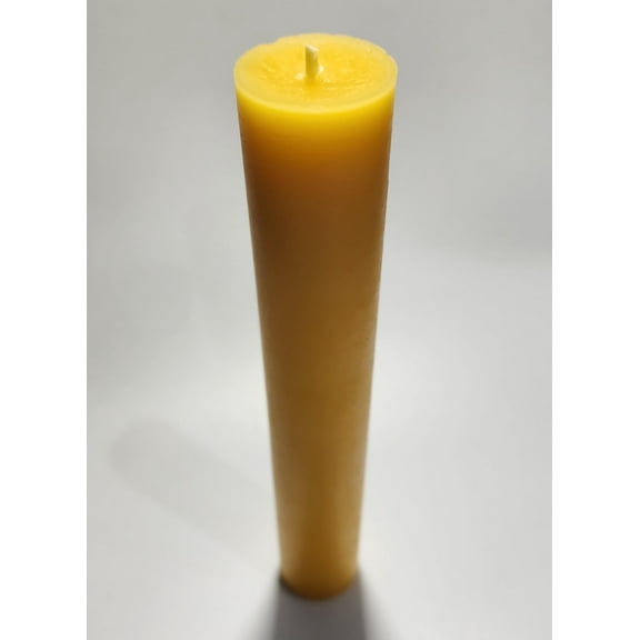 Pure Beeswax pillar candle 42 hours burning time. Altar candle 1.5" Diameter/base, and 8" tall. Hand made in Michigan By Natural Light Candles