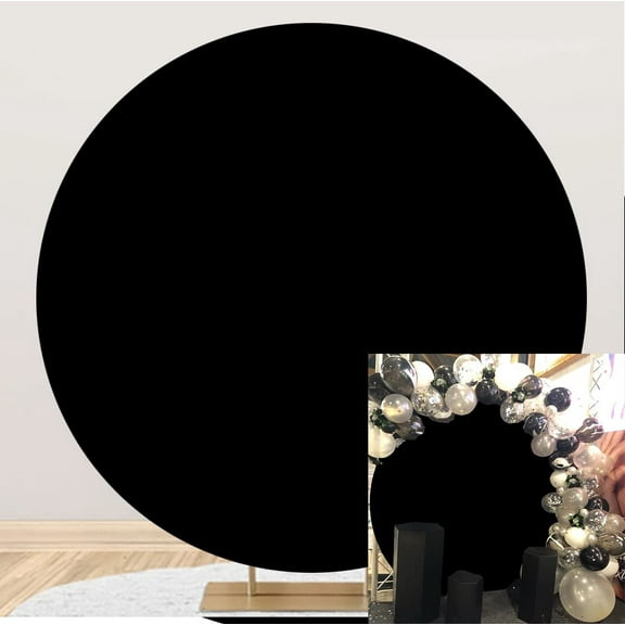 Pure Black 7.5x7.5ft Polyester Round Backdrop for Photography Background