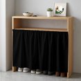 thumbnail image 1 of Pure Black Cabinet Curtain 35"Wx35"L, Dustproof Under Sink Skirt with Self Adhesive Tape, Simple Solid Color Cabinet Curtain Cover for Kitchen Sink, Bathroom Vanity, Laundry Room, 1 of 9