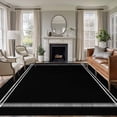 thumbnail image 1 of Pure Black Large Area Rug 8x10 FT, Non Slip Living Room Throw Carpet, Simple Solid Color Washable Soft Indoor Outdoor Carpet Non-Shedding Rug for Bedroom Dining Room, 1 of 9