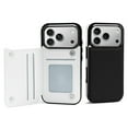 thumbnail image 1 of Pure Black Leather Wallet Case for iPhone 12 mini Wallet Case Card Holder Flip, 1 of 8