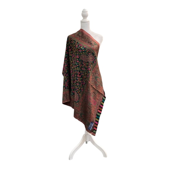 Pure Black Modal Scarf with Kani Prints For Women Exquisite Unique Summer/Spring Collection Lightweight Soft Scarf Shawl Wrap