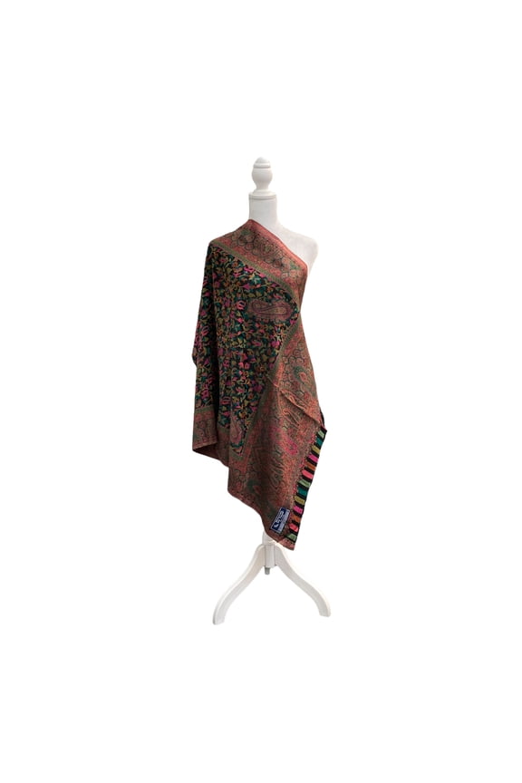 Pure Black Modal Scarf with Kani Prints For Women Exquisite Unique Summer/Spring Collection Lightweight Soft Scarf Shawl Wrap