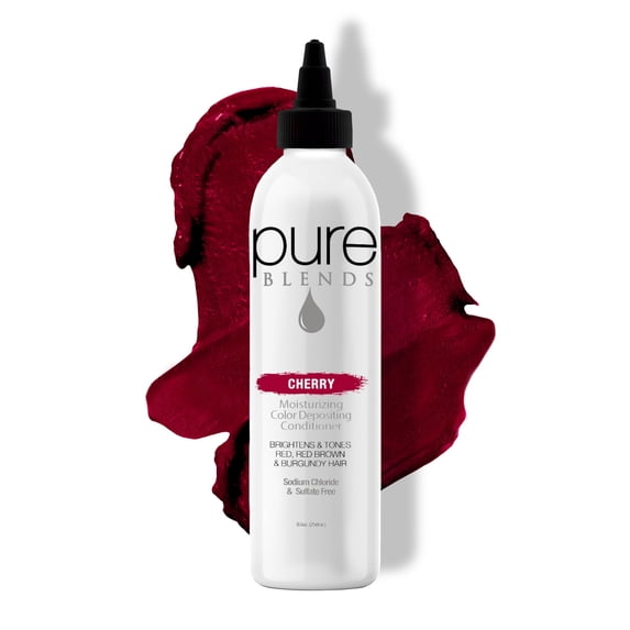 Pure Blends Cherry Moisturizing Color Depositing Conditioner Brighten & Tone Color Faded Hair Semi Permanent Hair Dye Prevents Color Fade Extend Color Service on Color Treated Hair 8.5 Oz.