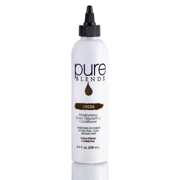 Pure Blends Cocoa Moisturizing Color Depositing Conditioner Brighten & Tone Color Faded Hair Semi Permanent Hair Dye Prevents Color Fade Extend Color Service on Color Treated Hair 8.5 Oz.