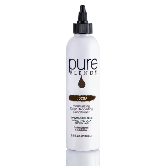 Pure Blends Cocoa Moisturizing Color Depositing Conditioner Brighten & Tone Color Faded Hair Semi Permanent Hair Dye Prevents Color Fade Extend Color Service on Color Treated Hair 8.5 Oz.