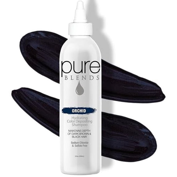 Pure Blends Orchid Hydrating Color Depositing Shampoo Brightens and Tones Color Faded Hair Semi Permanent Hair Dye Prevents Color Fade Extend Color Service on Color Treated Hair 8.5 Fl Oz