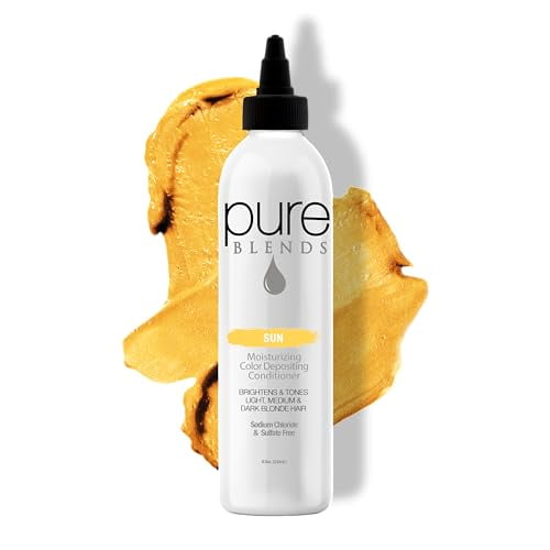 Pure Blends Sun Moisturizing Color Depositing Conditioner | Brighten & Tone Color Faded Hair | Semi Permanent Hair Dye | Prevents Color Fade | Extend Color Service on Color Treated Hair | 8.5 Oz.