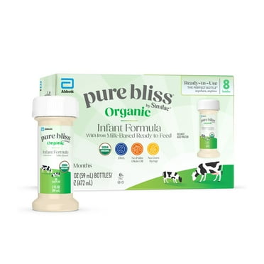 Pure Bliss by Similac Organic Ready-to-Feed Baby Formula, USDA-Certified Organic, 2-fl-oz Bottle, Pack of 8