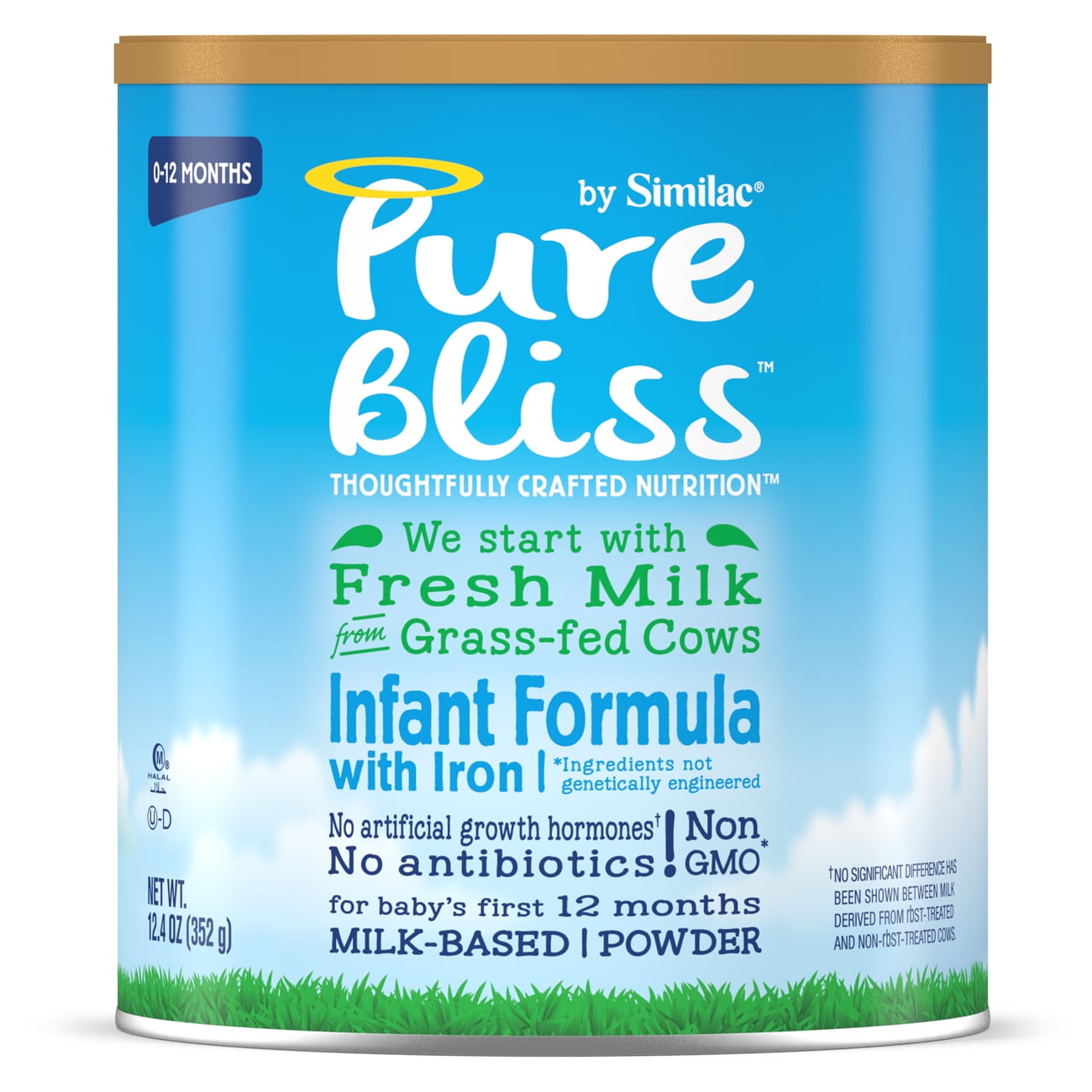 Pure Bliss by Similac Infant Formula, Starts with Fresh Milk from Grass-Fed Cows, 12.4 ounces ...