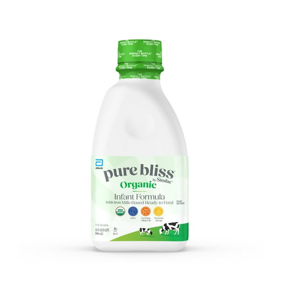 Pure Bliss by Similac Organic Ready-to-Feed Baby Formula, USDA-Certified Organic, 32-fl-oz Bottle