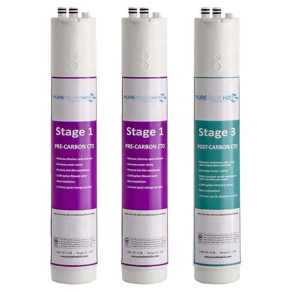 Pure Blue 1-Year Filter Pack for 1:1 Reverse Osmosis Water Filtration System Blu