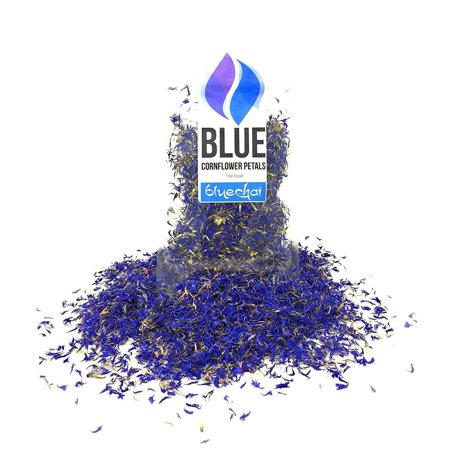 Pure Blue Cornflower Petals - 100% Organic, Dried, Grown in Germany - Natural Organically Grown Herbal Flowers for For Homemade Lattes, Tea Blends, Bath Salts, Gifts, Crafts (Centaurea cyanus)