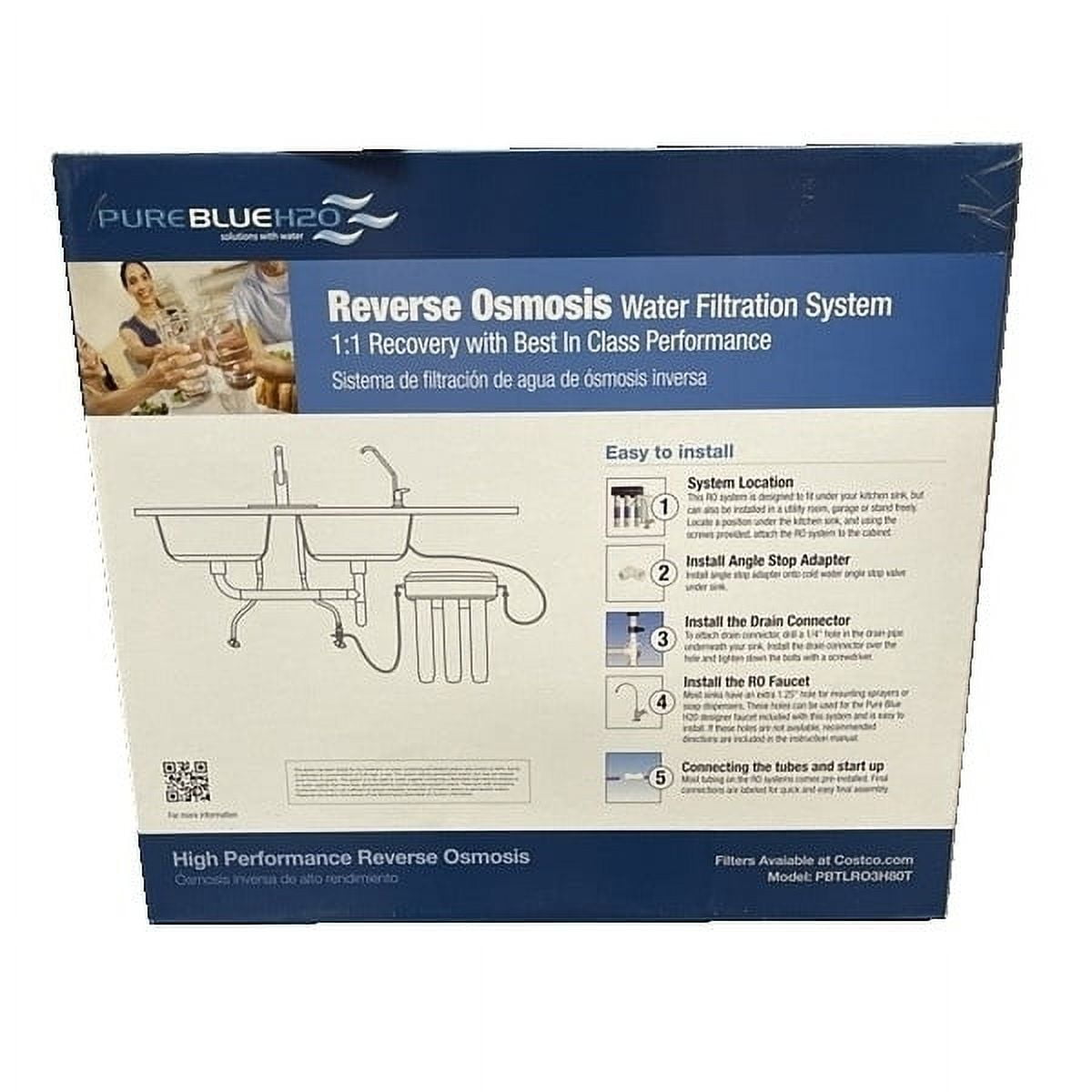 Pure Blue H2O 3 Stage 11 Reverse Osmosis Water Filtration System