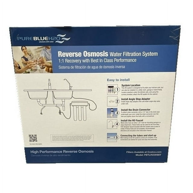 Pure Blue H2O 3 Stage 11 Reverse Osmosis Water Filtration System with