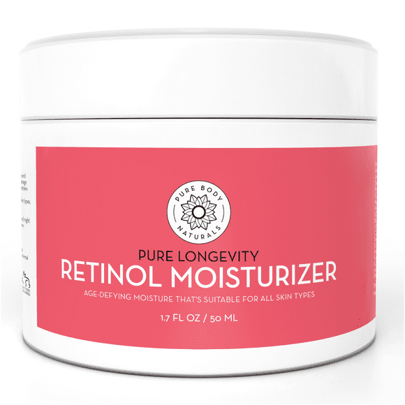 Pure Body Naturals Retinol Moisturizer Age Wrinkle Defying Cream for Wrinkles and Lines 1.7 fl oz