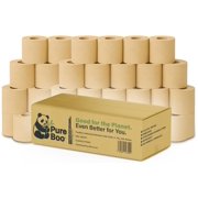 Pure Boo  Unbleached Bamboo Toilet Rolls   24 Pack | 3-Ply, 200 Sheets per Roll | 100% Bamboo Toilet Paper, Eco-Friendly, Hypoallergenic, Biodegradable, Plastic-Free | Soft, Strong & Chemical-Free