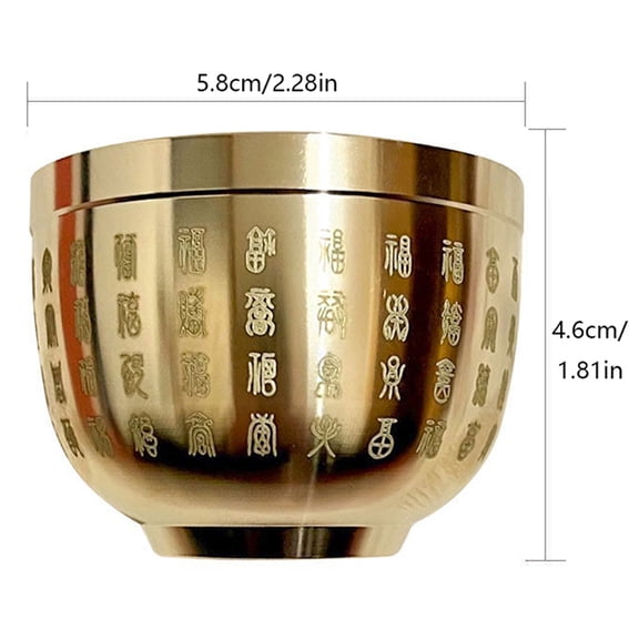 Pure Brass Cornucopia Baifu Rice Cylinder Desktop Small Ornament Ashtray Study
