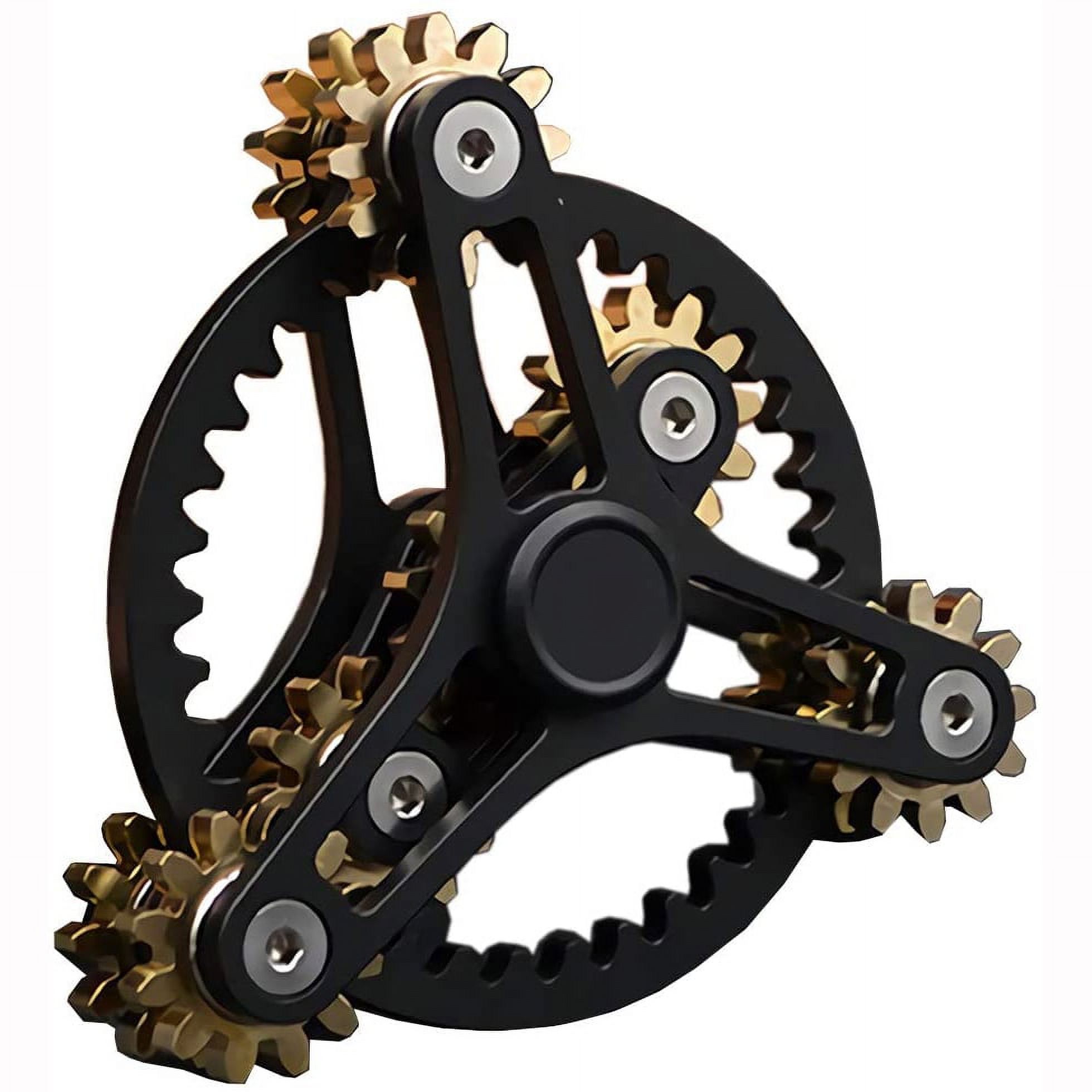 Pure Brass Fidget Spinner Gears Linkage Fidget Gyro Toy Metal DIY Hand