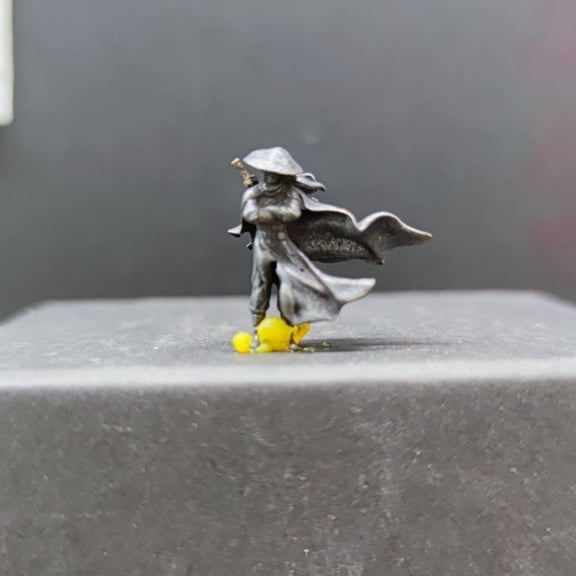 Pure Brass Martial Arts Sculpture Miniature Decor Warrior Accent Zen Rockery