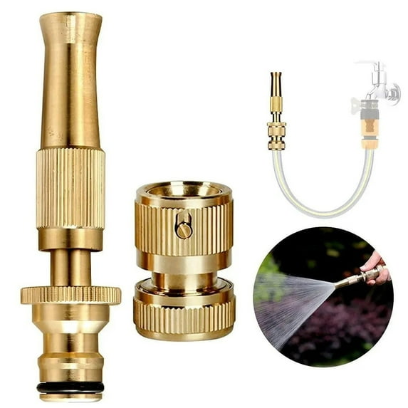 Pure Brass Water Spray Nozzle for Garden Hose, High Pressure Car Washing Attachment, Pet and Window Cleaning Sprayer, Durable Metal Connector for Efficient Outdoor Washing and Watering, by UKHCCC