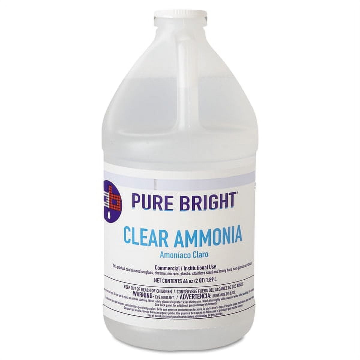 Pure Bright Clear Ammonia All-Purpose Cleaners, 64 Ounce, 8 Count