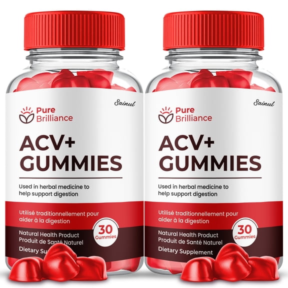 Pure Brilliance ACV Gummies, Maximum Strength, Apple Cider Vinegar, 2 Month Supply Dietary Supplement (2 Pack)
