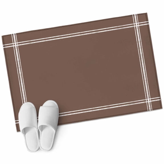 Pure Brown Bathroom Mat 2x3 FT, Non Slip Small Kitchen Mat, Simple Solid Color Washable Soft Backed Front Door Throw Rug Non-Shedding Indoor Outdoor Doormat for Entryway Sink
